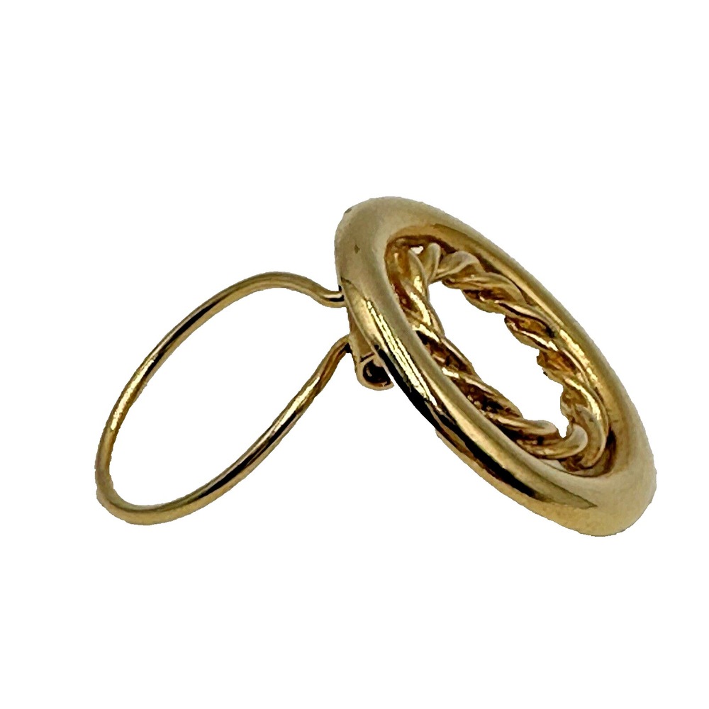 Gold Tone Statement Ring Modernist Open Circle Ring Adjustable Band